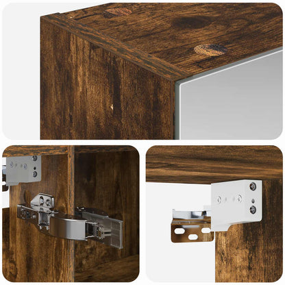 Badkamer spiegelkast met plank Gerookt eiken 100 x 14,5 x 70 cm