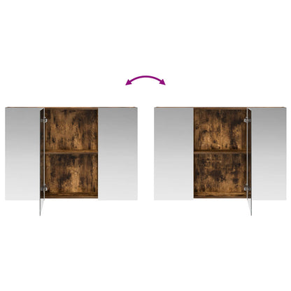 Badkamer spiegelkast met plank Gerookt eiken 100 x 14,5 x 70 cm