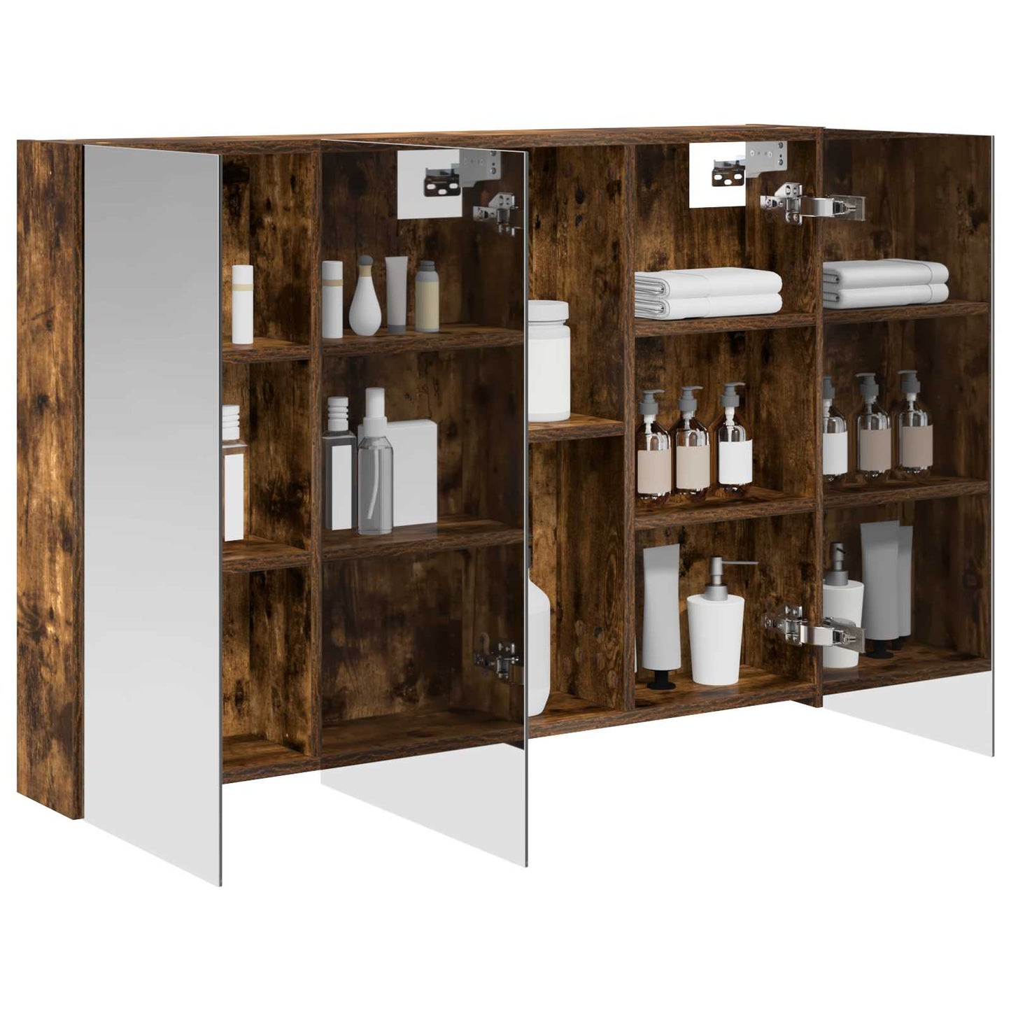 Badkamer spiegelkast met plank Gerookt eiken 100 x 14,5 x 70 cm