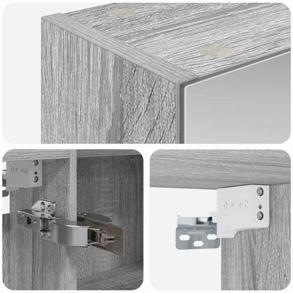 Badkamer spiegelkast met plank Grijs Sonoma 100 x 14,5 x 70 cm