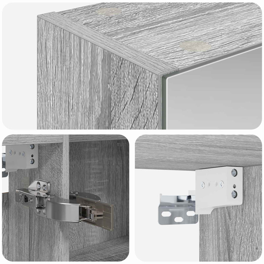 Badkamer spiegelkast met plank Grijs Sonoma 100 x 14,5 x 70 cm