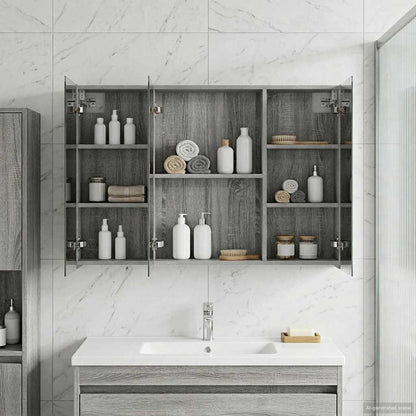 Badkamer spiegelkast met plank Grijs Sonoma 100 x 14,5 x 70 cm