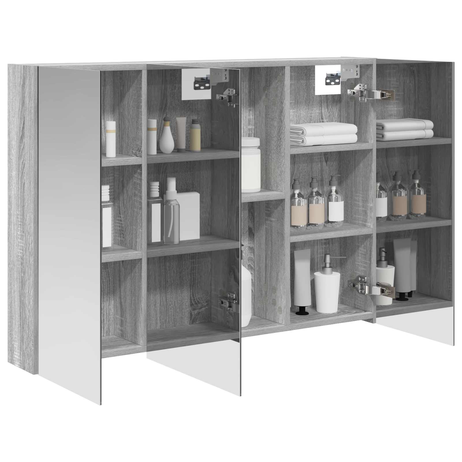 Badkamer spiegelkast met plank Grijs Sonoma 100 x 14,5 x 70 cm