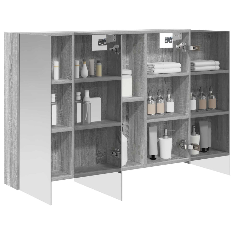 Badkamer spiegelkast met plank Grijs Sonoma 100 x 14,5 x 70 cm