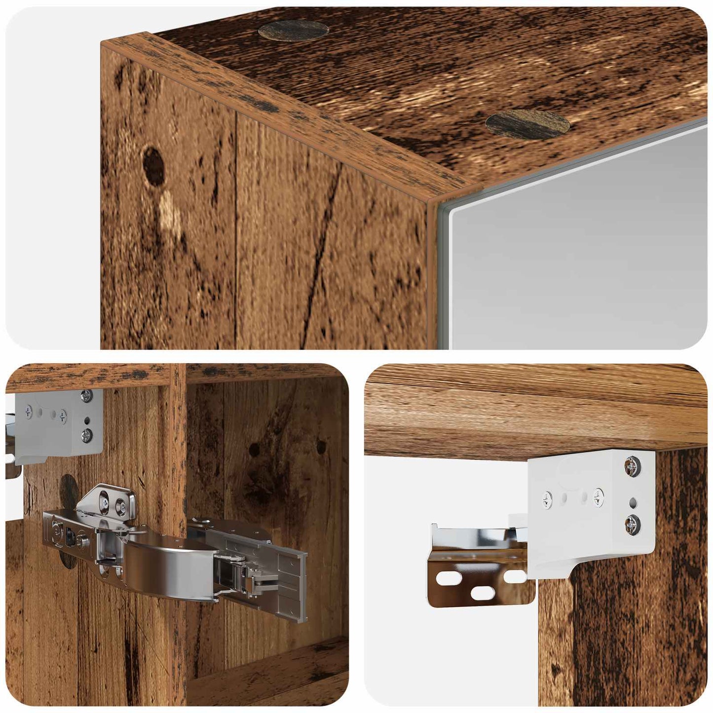 Badkamer spiegelkast Oudhout 100 x 14,5 x 70 cm Bewerkt hout