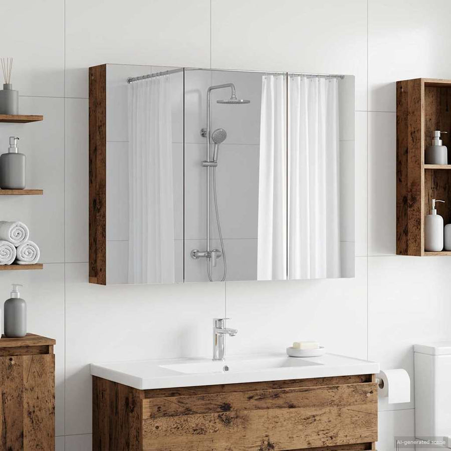 Badkamer spiegelkast Oudhout 100 x 14,5 x 70 cm Bewerkt hout
