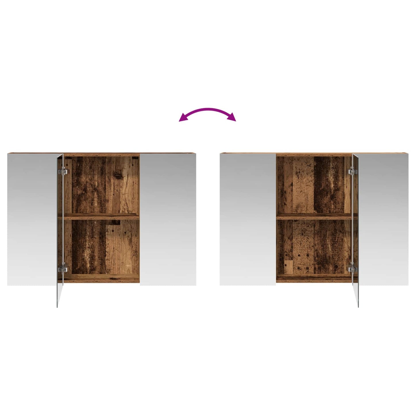 Badkamer spiegelkast Oudhout 100 x 14,5 x 70 cm Bewerkt hout