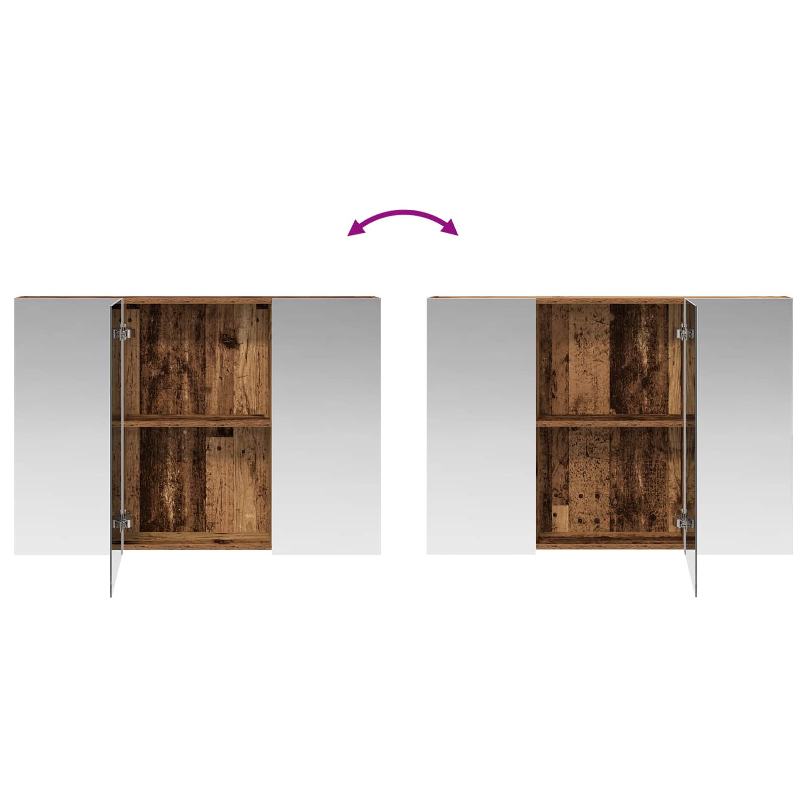 Badkamer spiegelkast Oudhout 100 x 14,5 x 70 cm Bewerkt hout