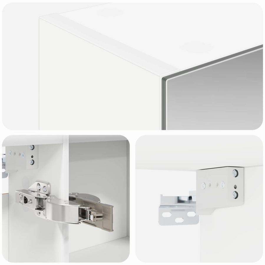 Badkamer spiegelkast Wit 100 x 14,5 x 70 cm Bewerkt hout