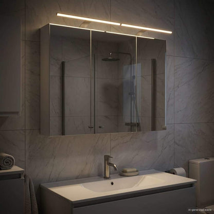 Badkamer spiegelkast Wit 100 x 14,5 x 70 cm Bewerkt hout