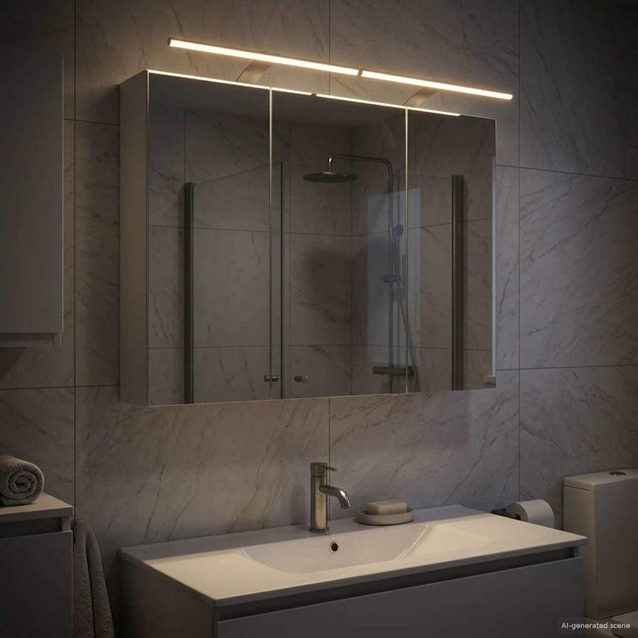 Badkamer spiegelkast Wit 100 x 14,5 x 70 cm Bewerkt hout