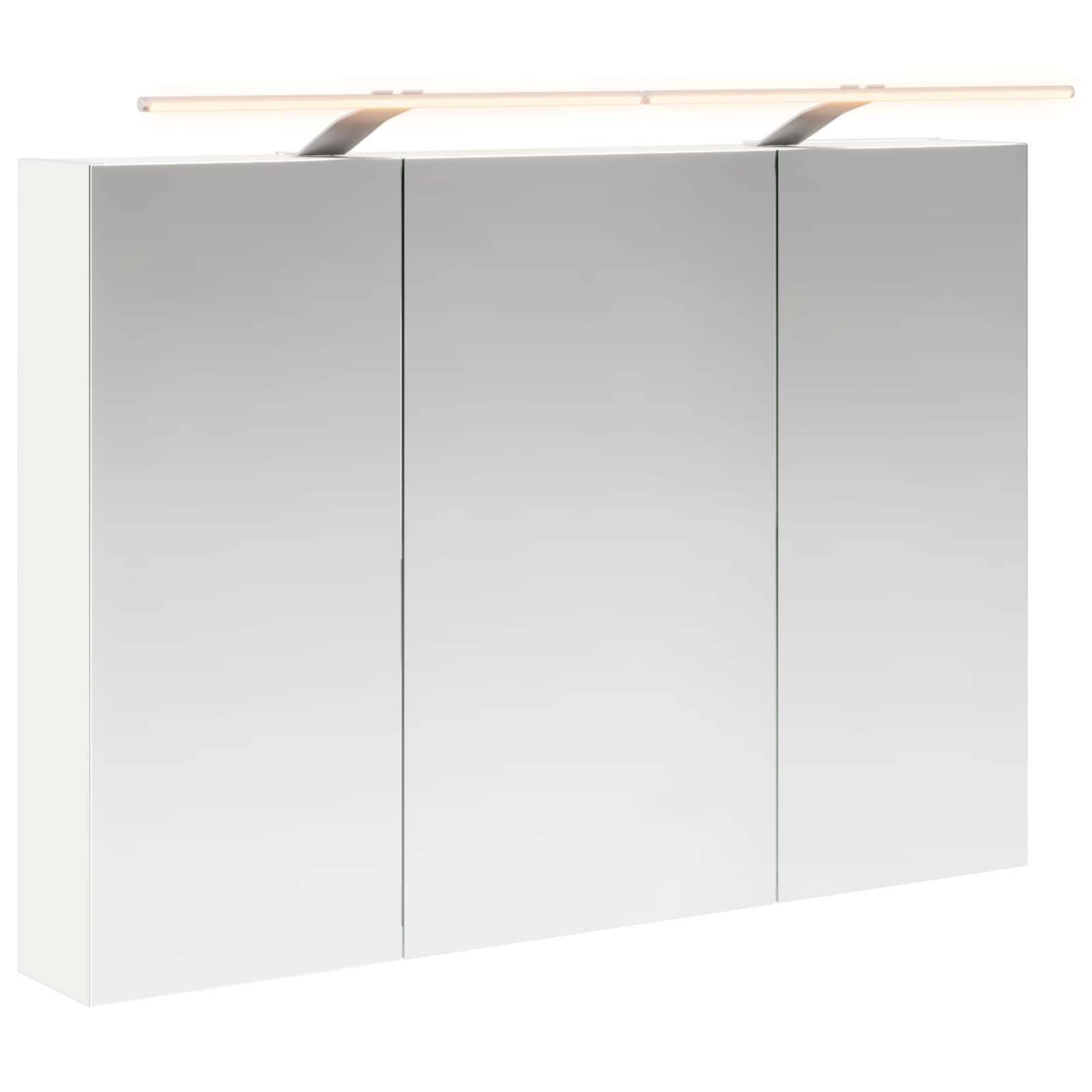 Badkamer spiegelkast Wit 100 x 14,5 x 70 cm Bewerkt hout