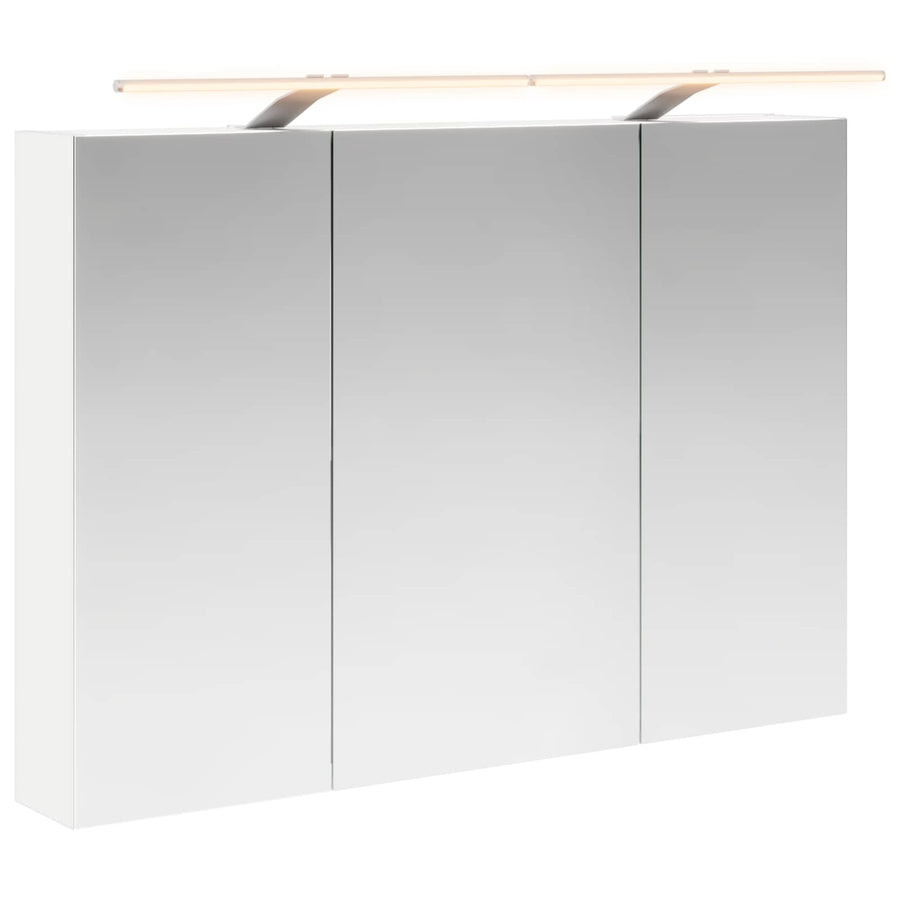 Badkamer spiegelkast Wit 100 x 14,5 x 70 cm Bewerkt hout
