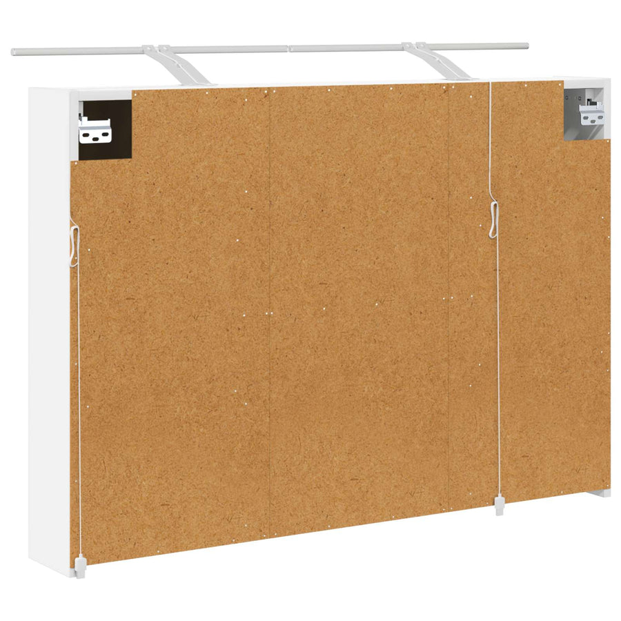 Badkamer spiegelkast Wit 100 x 14,5 x 70 cm Bewerkt hout