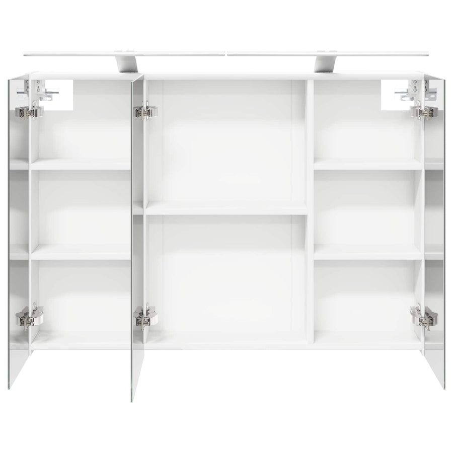 Badkamer spiegelkast Wit 100 x 14,5 x 70 cm Bewerkt hout
