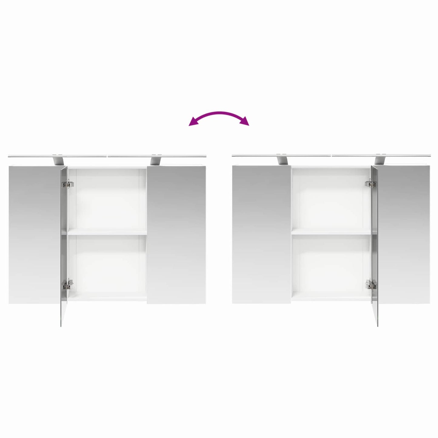 Badkamer spiegelkast Wit 100 x 14,5 x 70 cm Bewerkt hout