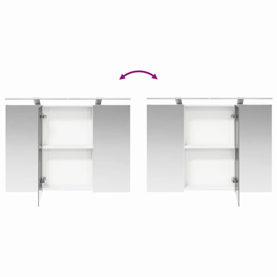 Badkamer spiegelkast Wit 100 x 14,5 x 70 cm Bewerkt hout