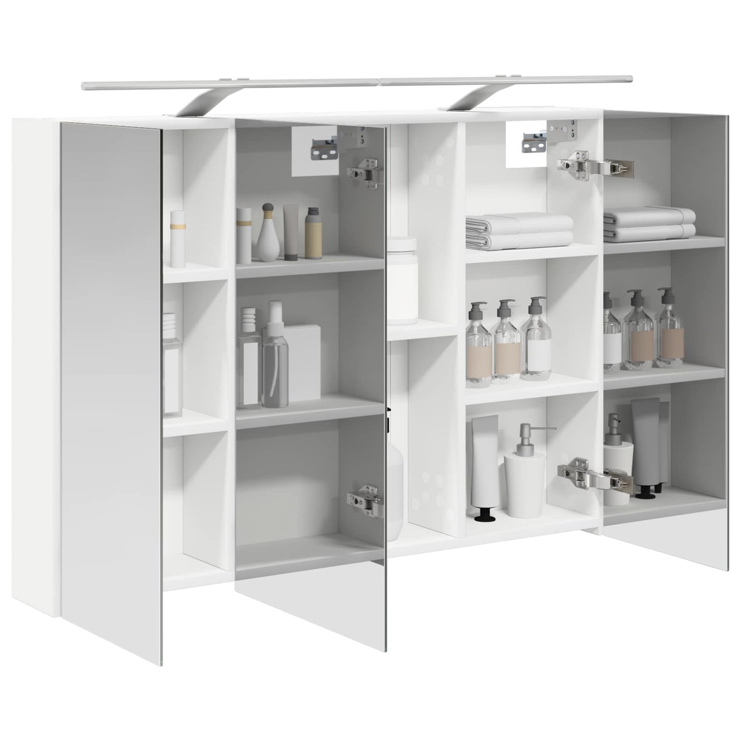 Badkamer spiegelkast Wit 100 x 14,5 x 70 cm Bewerkt hout
