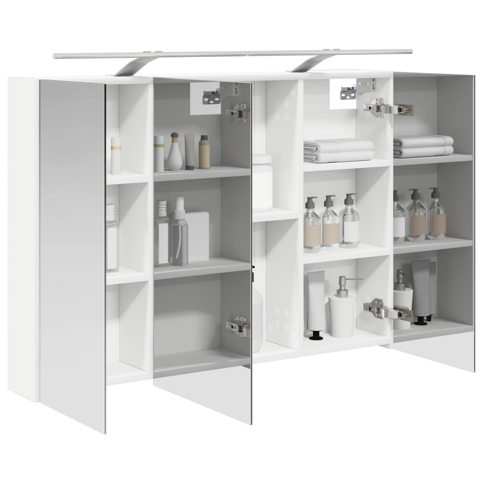 Badkamer spiegelkast Wit 100 x 14,5 x 70 cm Bewerkt hout