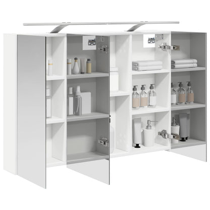 Badkamer spiegelkast Wit 100 x 14,5 x 70 cm Bewerkt hout