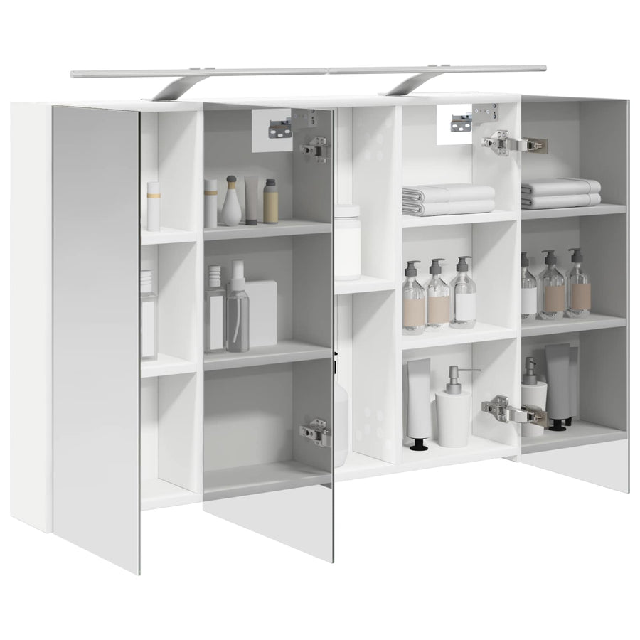 Badkamer spiegelkast Wit 100 x 14,5 x 70 cm Bewerkt hout