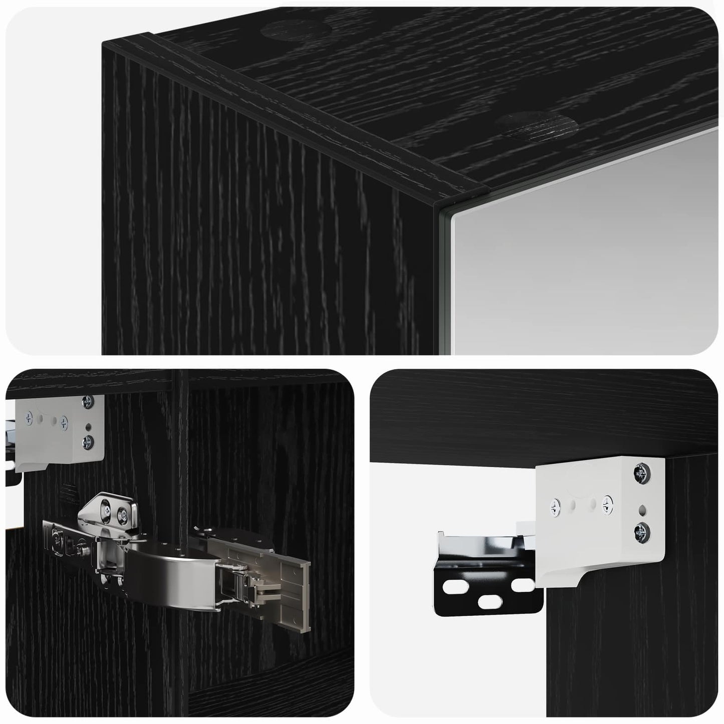 Badkamer spiegelkast met plank Zwart Eiken 100 x 14,5 x 70 cm