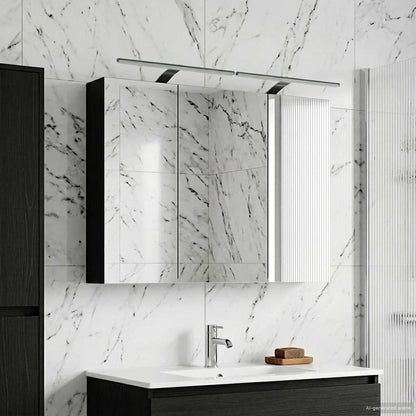 Badkamer spiegelkast met plank Zwart Eiken 100 x 14,5 x 70 cm