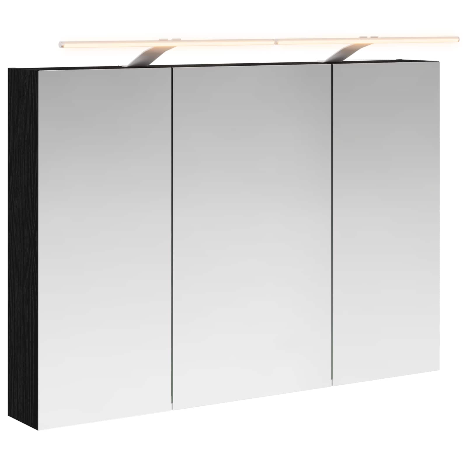 Badkamer spiegelkast met plank Zwart Eiken 100 x 14,5 x 70 cm