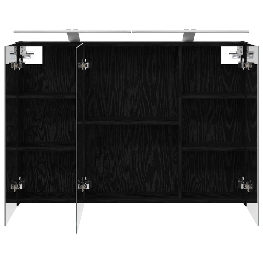 Badkamer spiegelkast met plank Zwart Eiken 100 x 14,5 x 70 cm