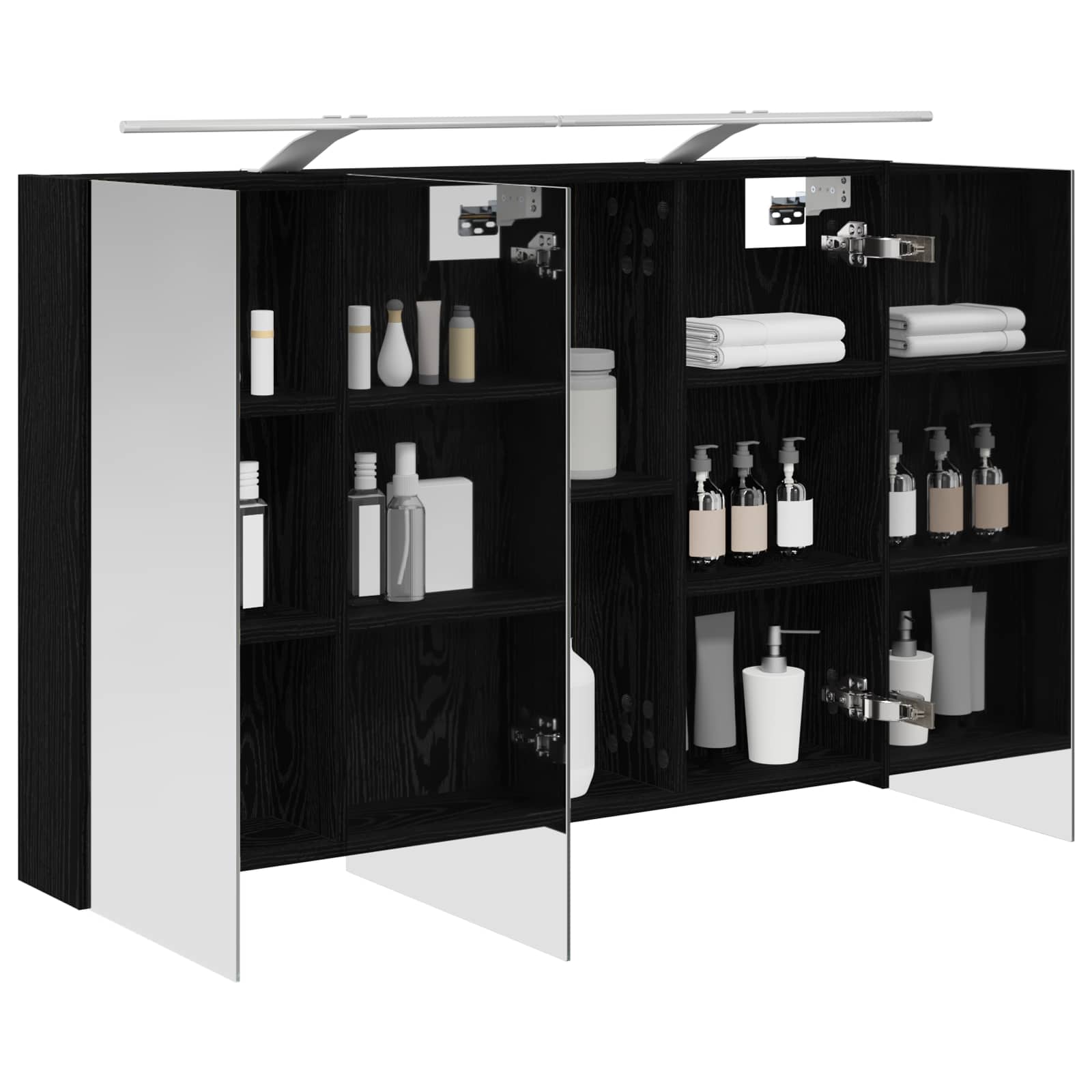 Badkamer spiegelkast met plank Zwart Eiken 100 x 14,5 x 70 cm
