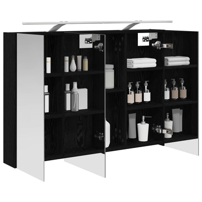 Badkamer spiegelkast met plank Zwart Eiken 100 x 14,5 x 70 cm
