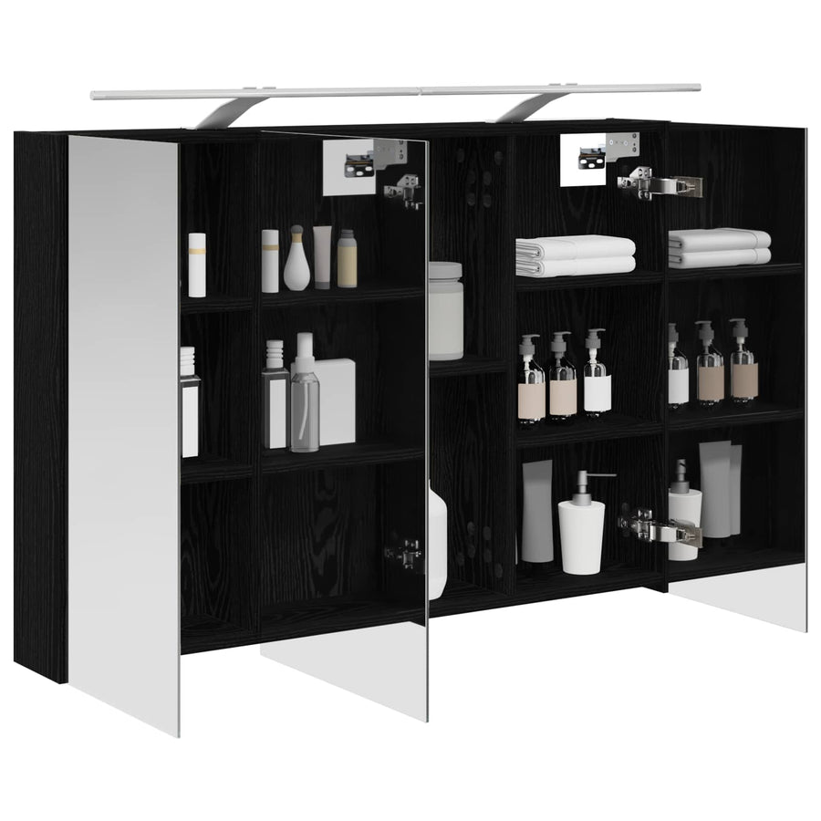 Badkamer spiegelkast met plank Zwart Eiken 100 x 14,5 x 70 cm