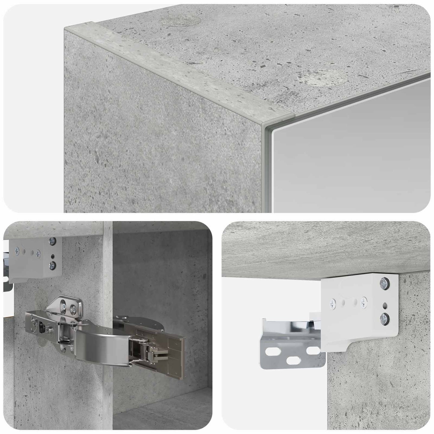Badkamer spiegelkast met plank Beton Grijs 100 x 14,5 x 70 cm