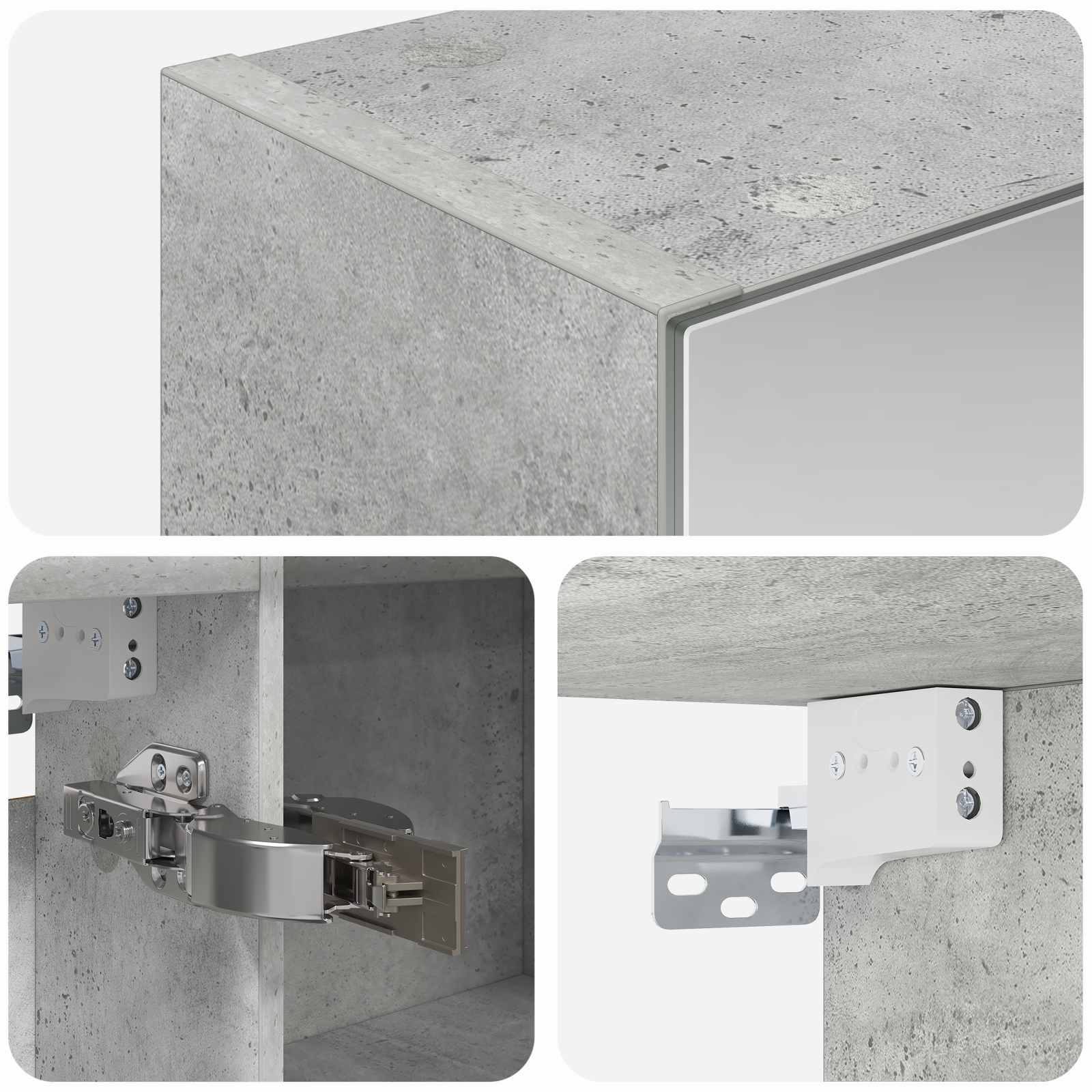 Badkamer spiegelkast met plank Beton Grijs 100 x 14,5 x 70 cm