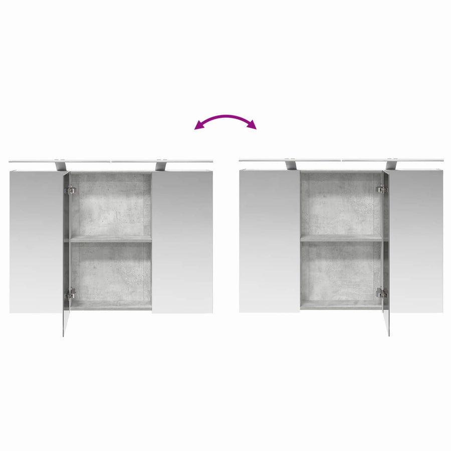 Badkamer spiegelkast met plank Beton Grijs 100 x 14,5 x 70 cm