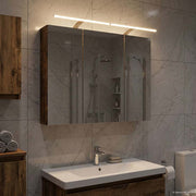 Badkamer spiegelkast 100x14,5x70 cm gerookt eiken