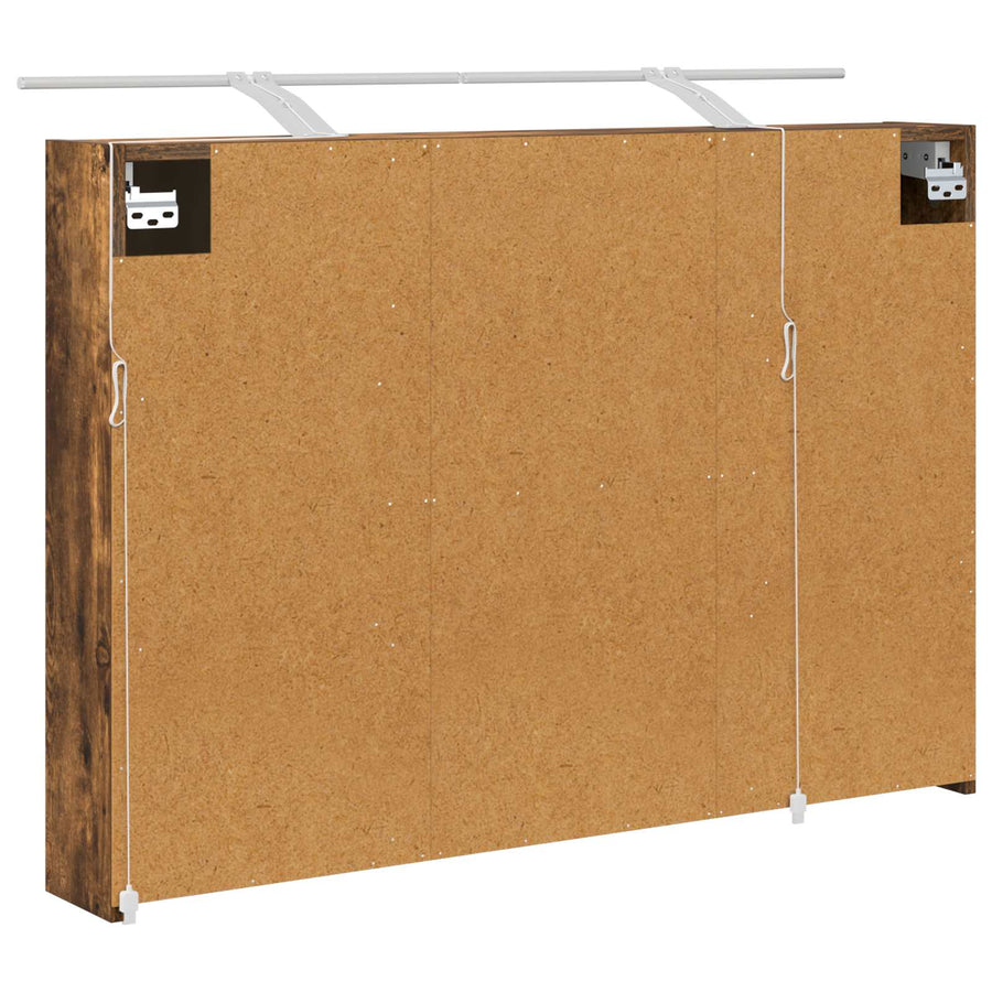 Badkamer spiegelkast met plank Gerookt eiken 100 x 14,5 x 70 cm