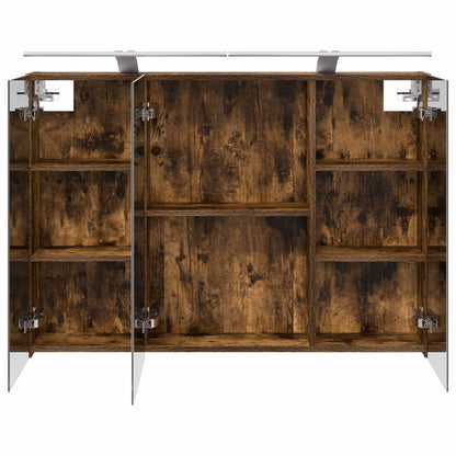 Badkamer spiegelkast met plank Gerookt eiken 100 x 14,5 x 70 cm
