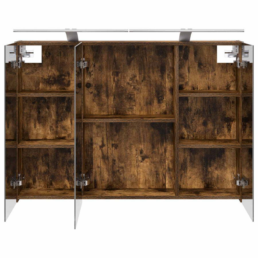 Badkamer spiegelkast met plank Gerookt eiken 100 x 14,5 x 70 cm