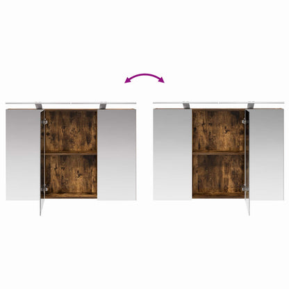 Badkamer spiegelkast met plank Gerookt eiken 100 x 14,5 x 70 cm