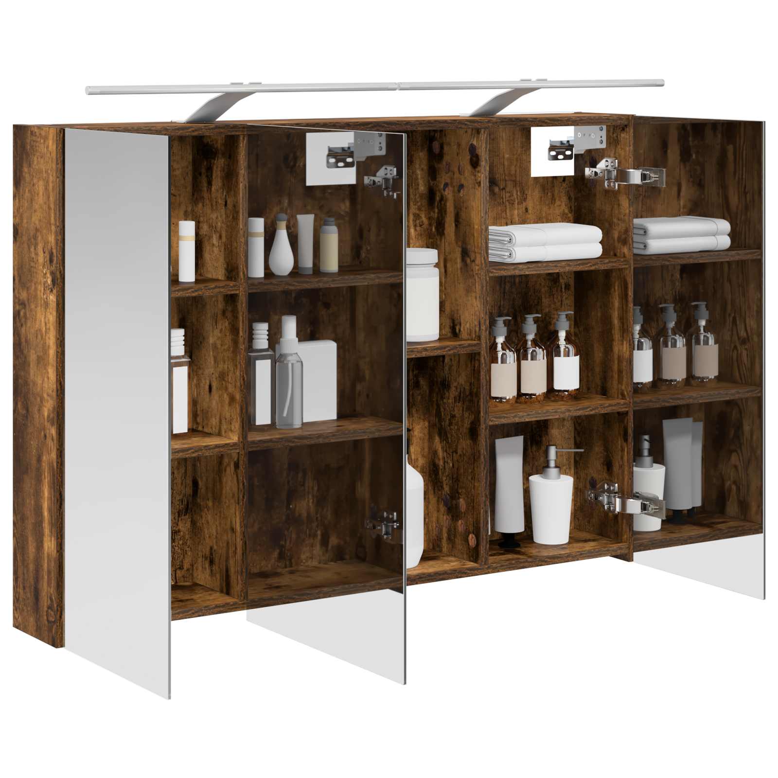 Badkamer spiegelkast met plank Gerookt eiken 100 x 14,5 x 70 cm