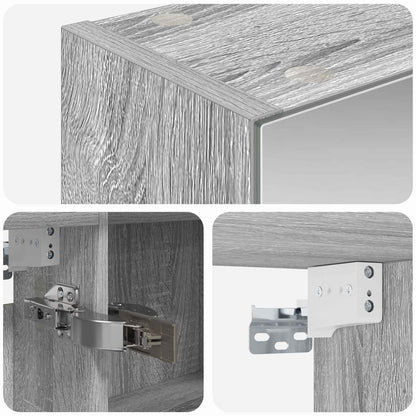 Badkamer spiegelkast met plank Grijs Sonoma 100 x 14,5 x 70 cm