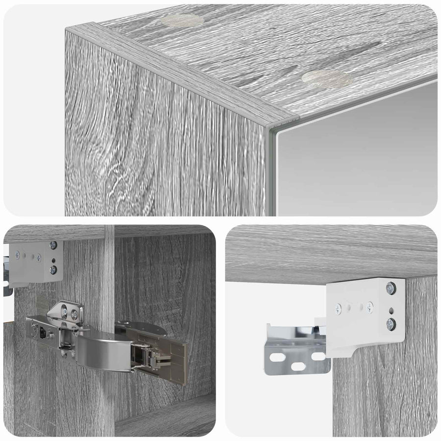Badkamer spiegelkast met plank Grijs Sonoma 100 x 14,5 x 70 cm