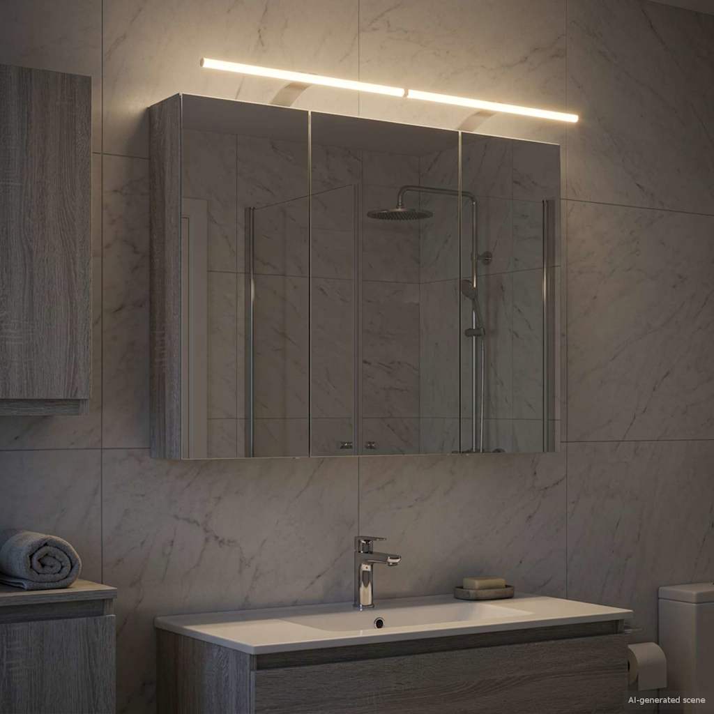 Badkamer spiegelkast met plank Grijs Sonoma 100 x 14,5 x 70 cm