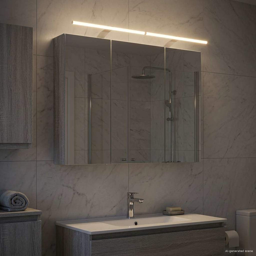 Badkamer spiegelkast met plank Grijs Sonoma 100 x 14,5 x 70 cm