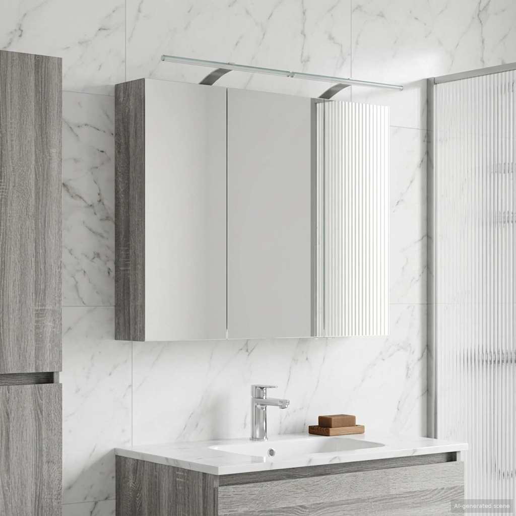 Badkamer spiegelkast met plank Grijs Sonoma 100 x 14,5 x 70 cm