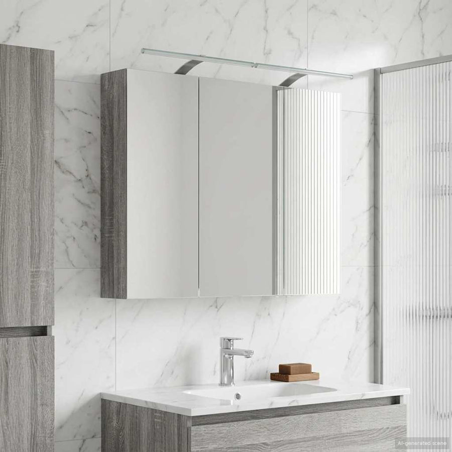 Badkamer spiegelkast met plank Grijs Sonoma 100 x 14,5 x 70 cm