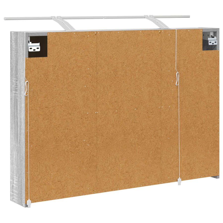 Badkamer spiegelkast met plank Grijs Sonoma 100 x 14,5 x 70 cm