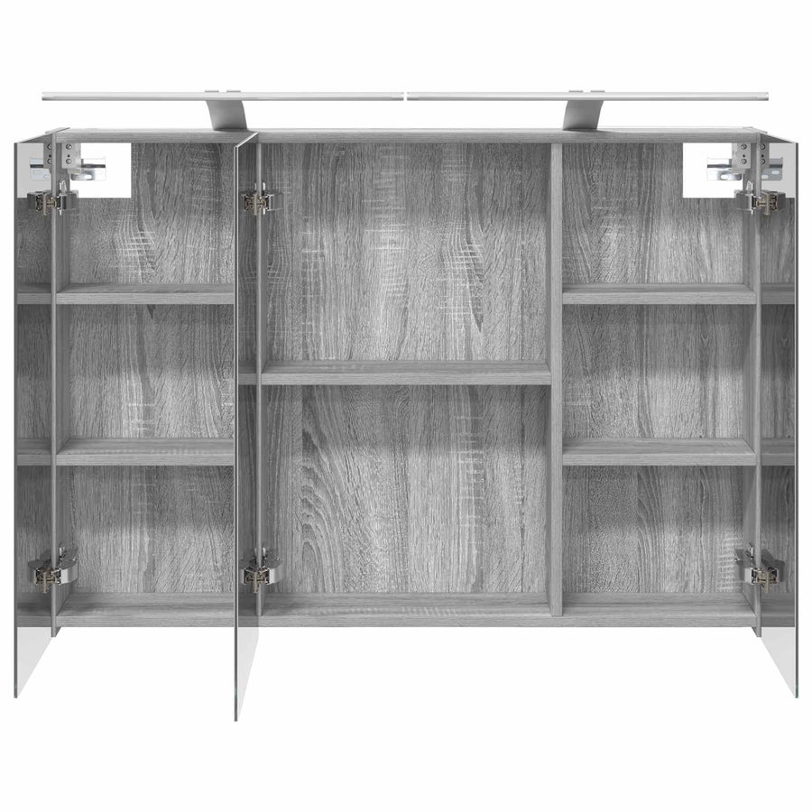 Badkamer spiegelkast met plank Grijs Sonoma 100 x 14,5 x 70 cm