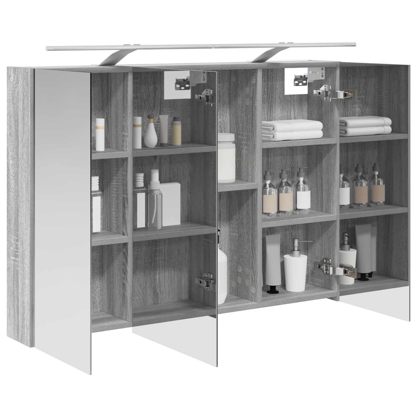 Badkamer spiegelkast met plank Grijs Sonoma 100 x 14,5 x 70 cm